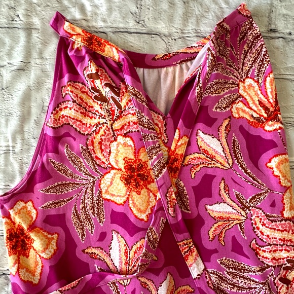 Loft Pink Mosaic Mini Halter Swing Dress - Picture 5 of 7